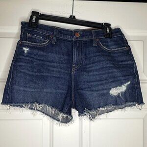 Hudson Jeans Gemma Mid-Rise Denim Shorts – Dark Wash – Size 26